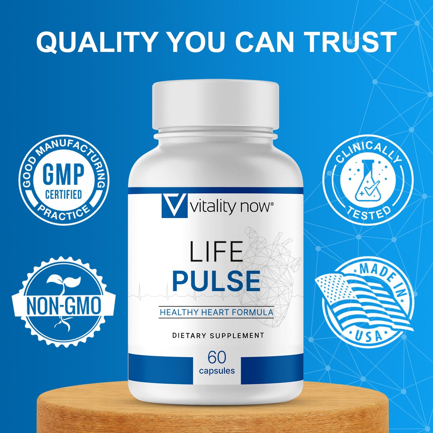 Vitality Now Life Pulse Natural Heart Health Supplement Capsule 60 Count