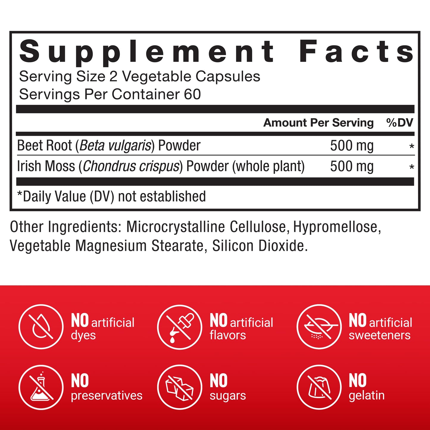 Force Factor Irish Sea Moss + Beet Root Supplement, 120 Capsules
