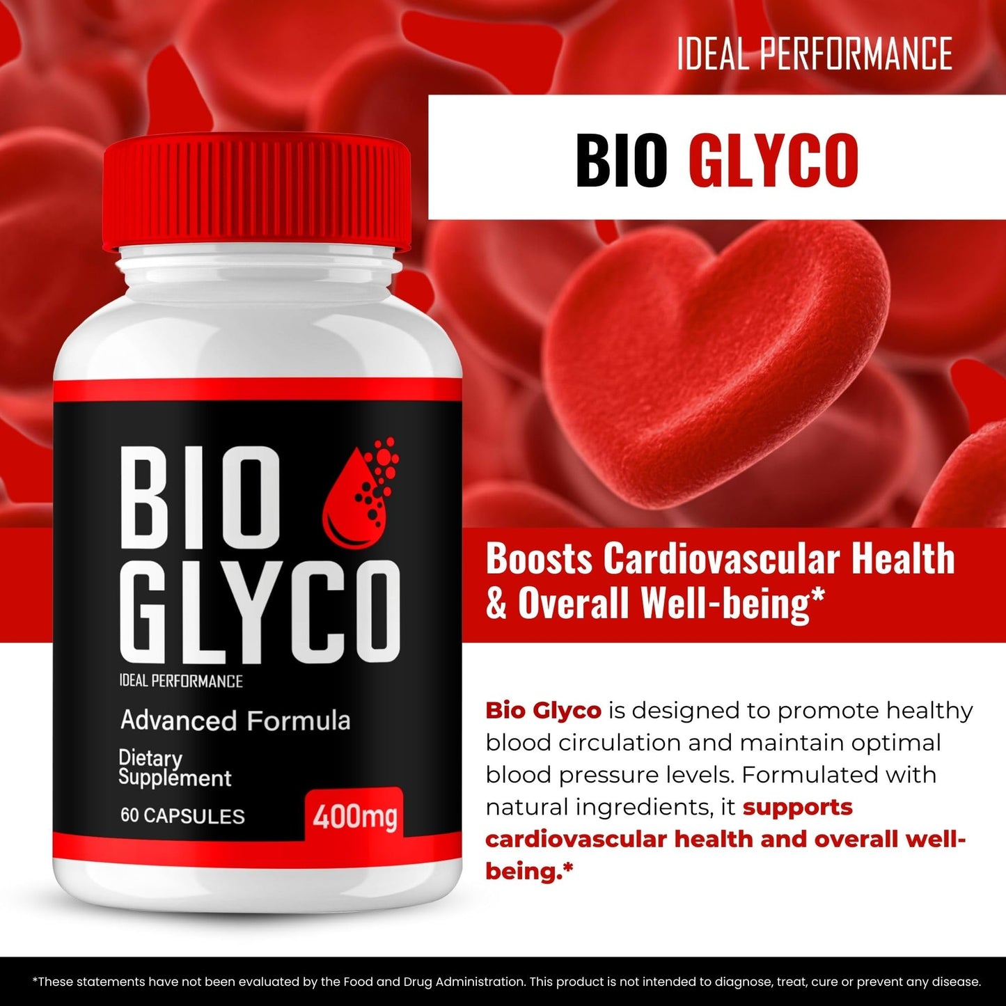 IDEAL PERFORMANCE Bio Glyco Advanced Blood Formula Capsules, 300 Count