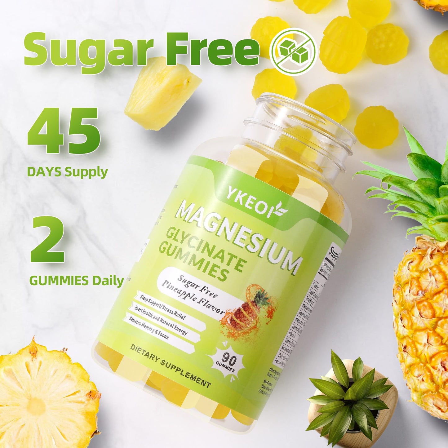 YKEOI Magnesium Glycinate Gummies 500 mg, 90 Count