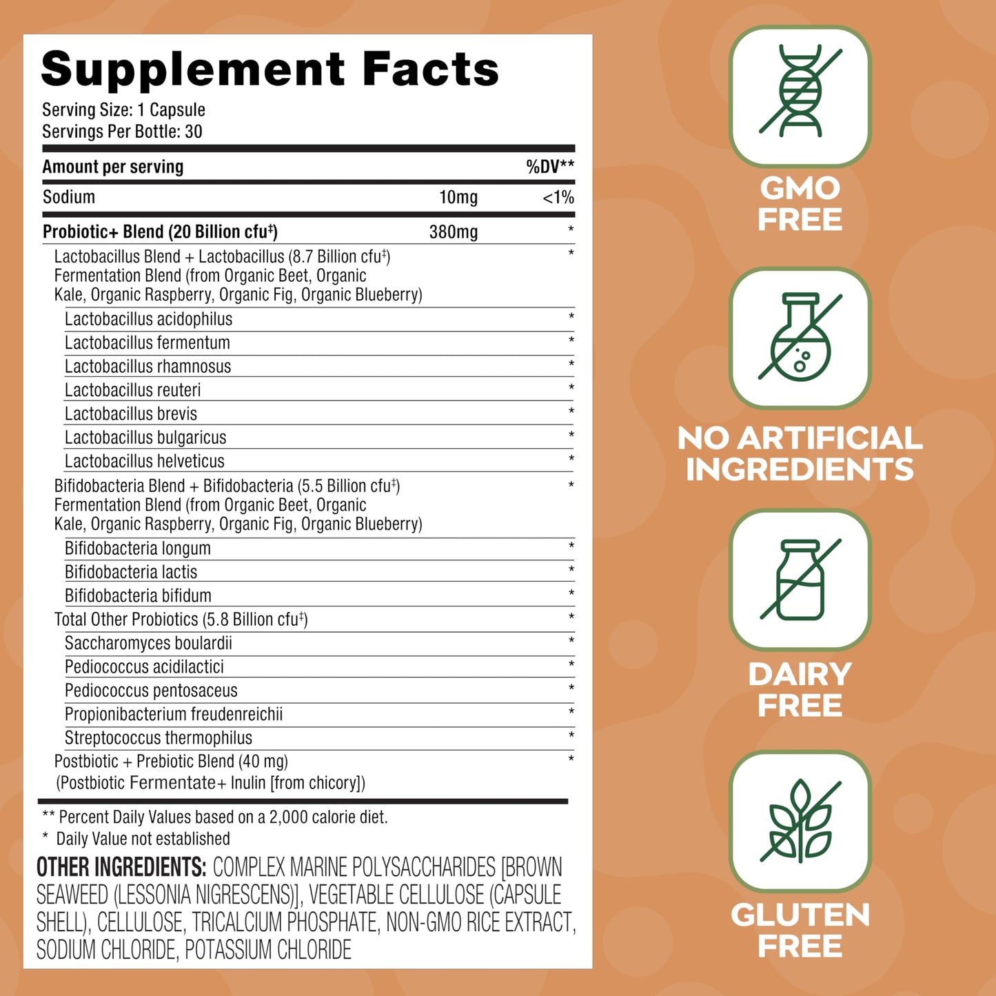 Social Naturals Daily Probiotic Capsule, 30 Count