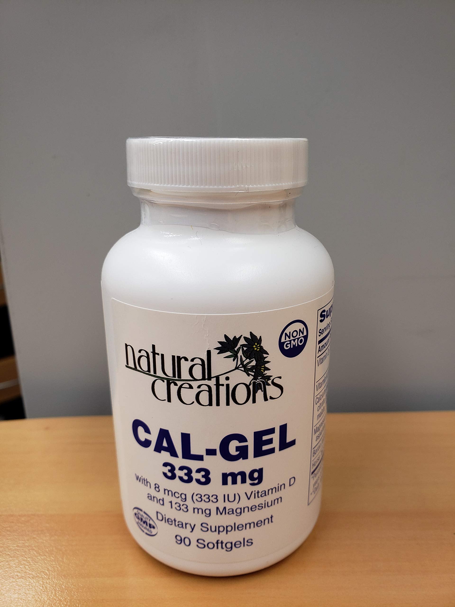 Natural Creations Cal Gel 333mg Calcium Supplement with Vitamin D3 and Magnesium Softgel 90 Count