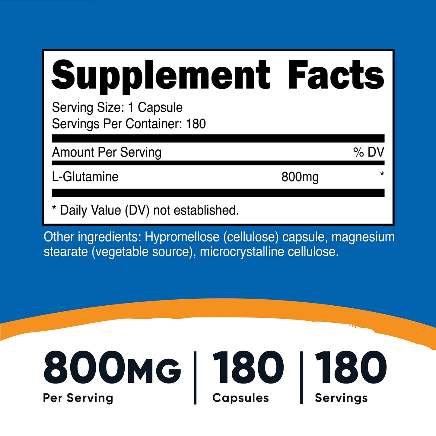 Nutricost L-Glutamine 800mg Capsules, 540 Capsules