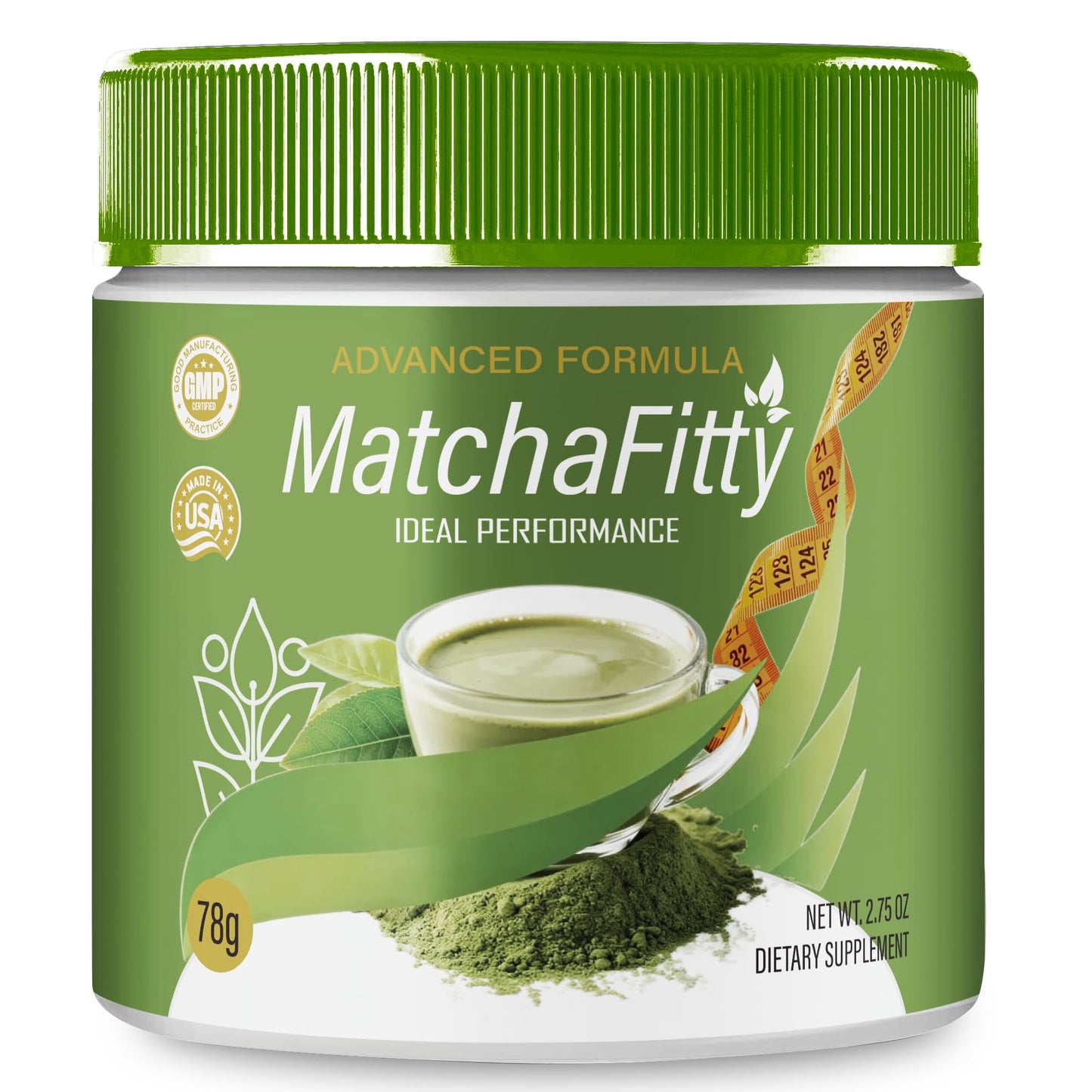IDEAL PERFORMANCE MatchaFitty Digestive Health Support Powder 2 oz