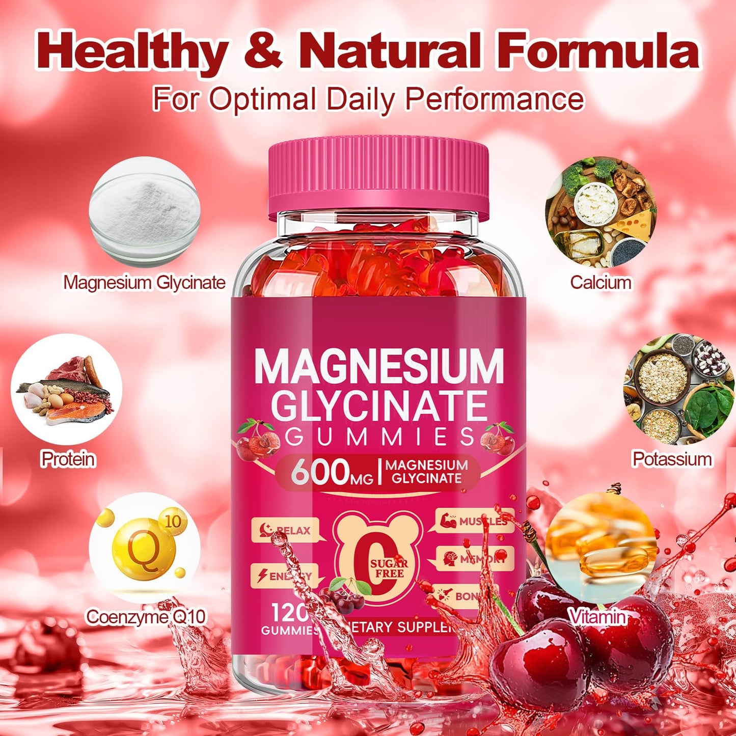 Cytona Magnesium Glycinate 600mg Gummies 120 Count
