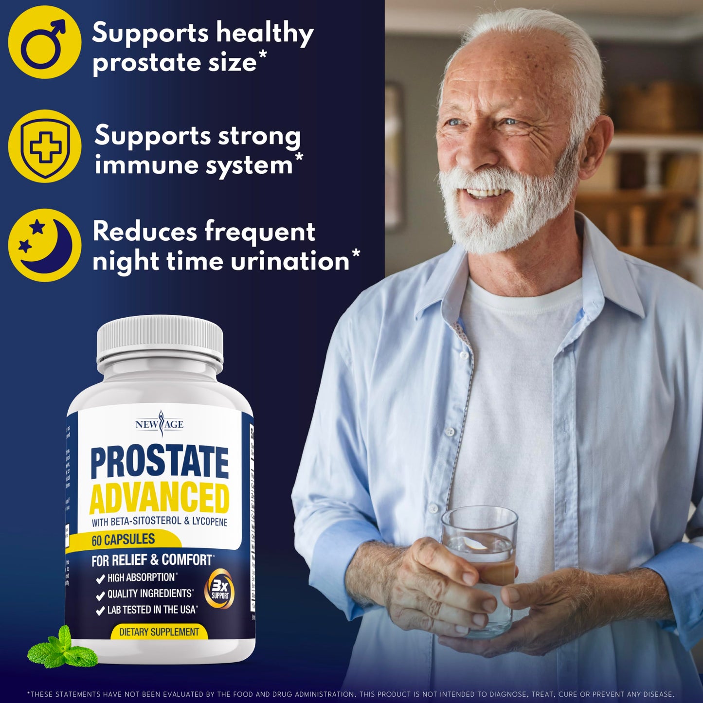 NEW AGE Prostate Advanced Prostate Supplement for Men 180 Capsules