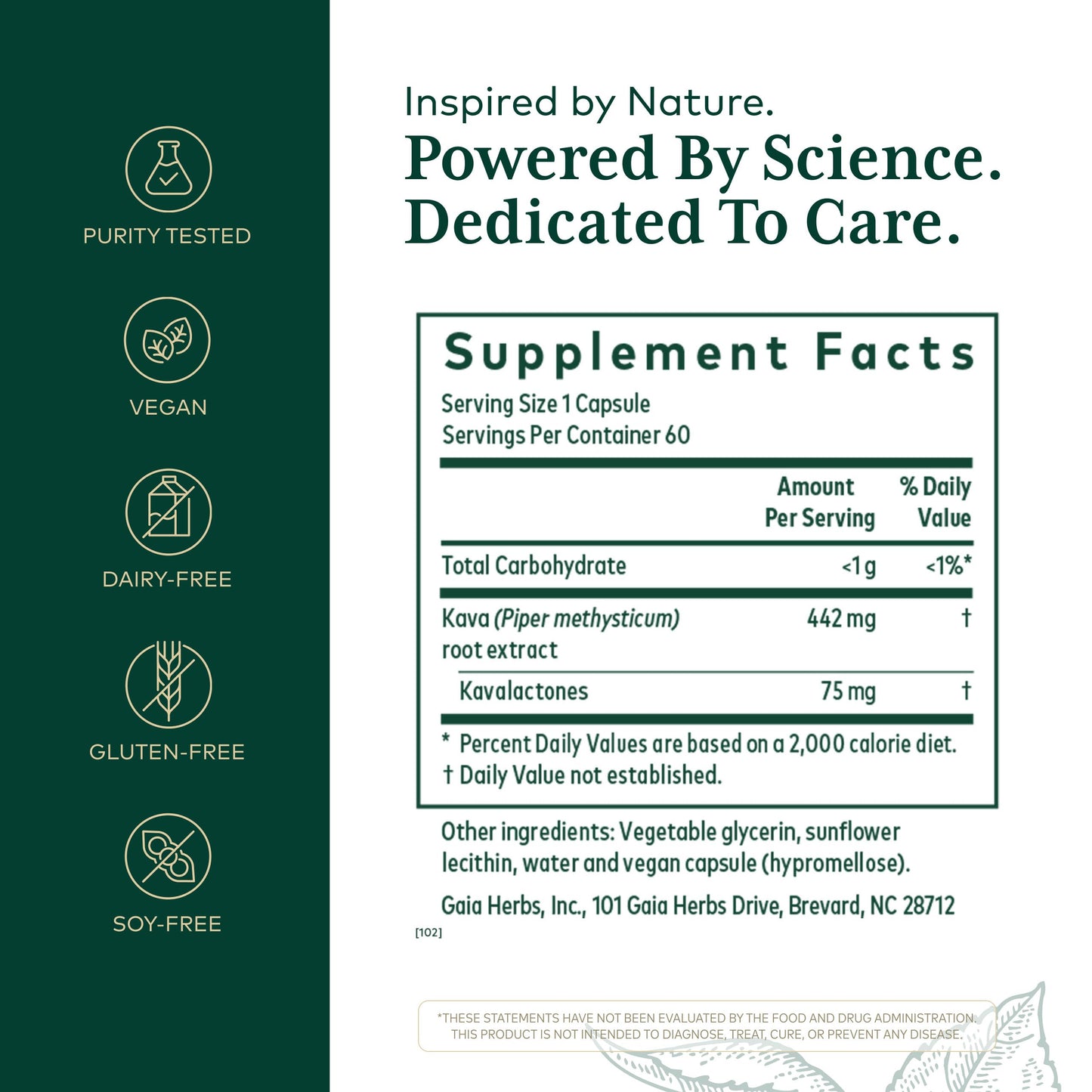 Gaia Herbs PRO Kava 75 Capsules 60 Count