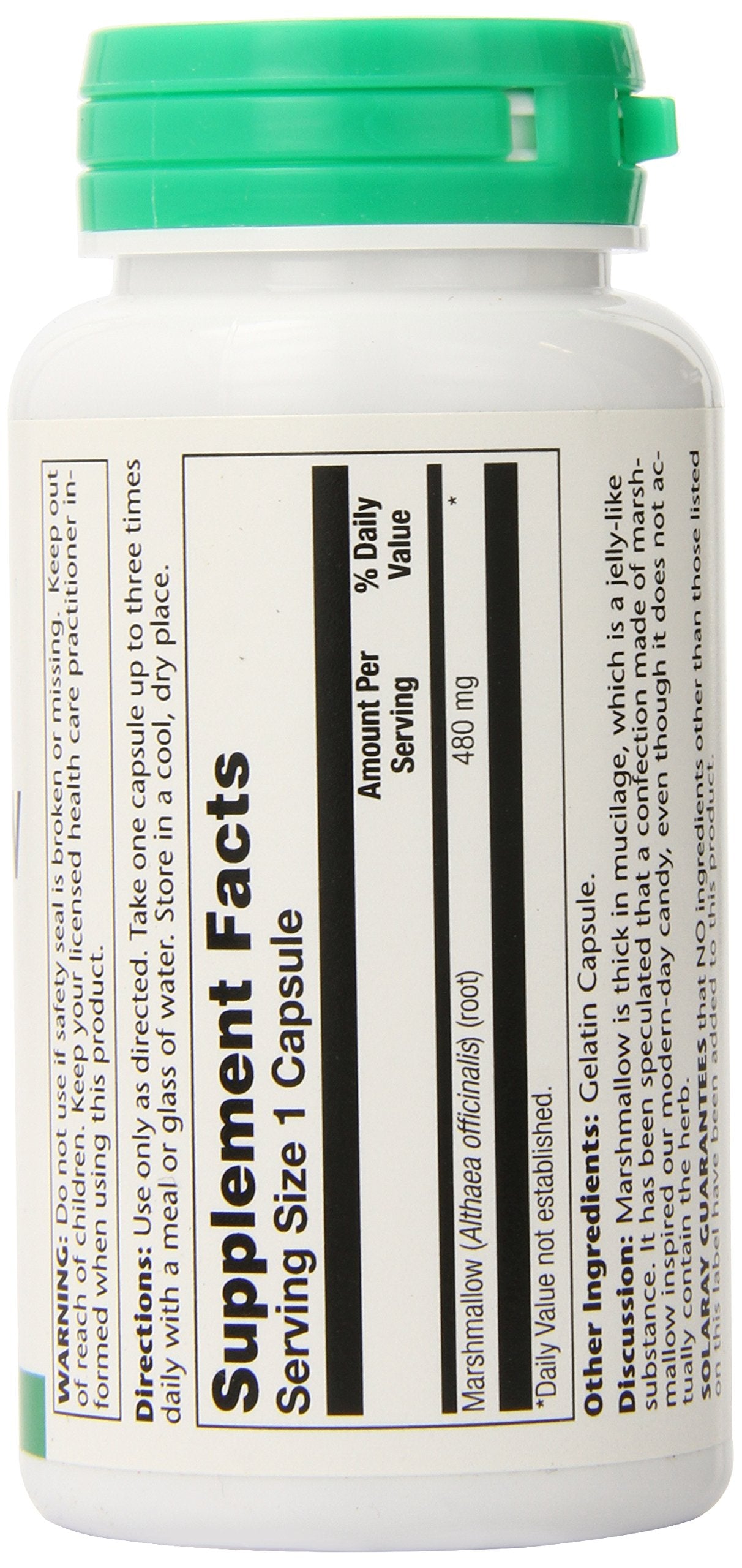 SOLARAY Marshmallow Root Capsules 480 mg, 100 VegCaps