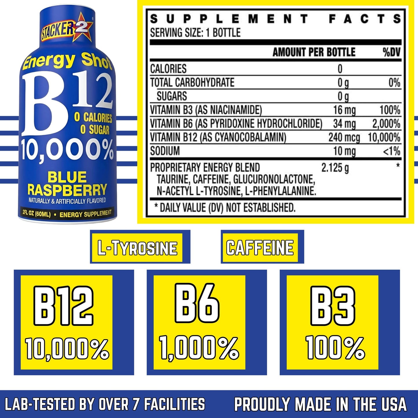 Generic Stacker Vitamin B Complex B12 B6 B3 Capsule 24 Count