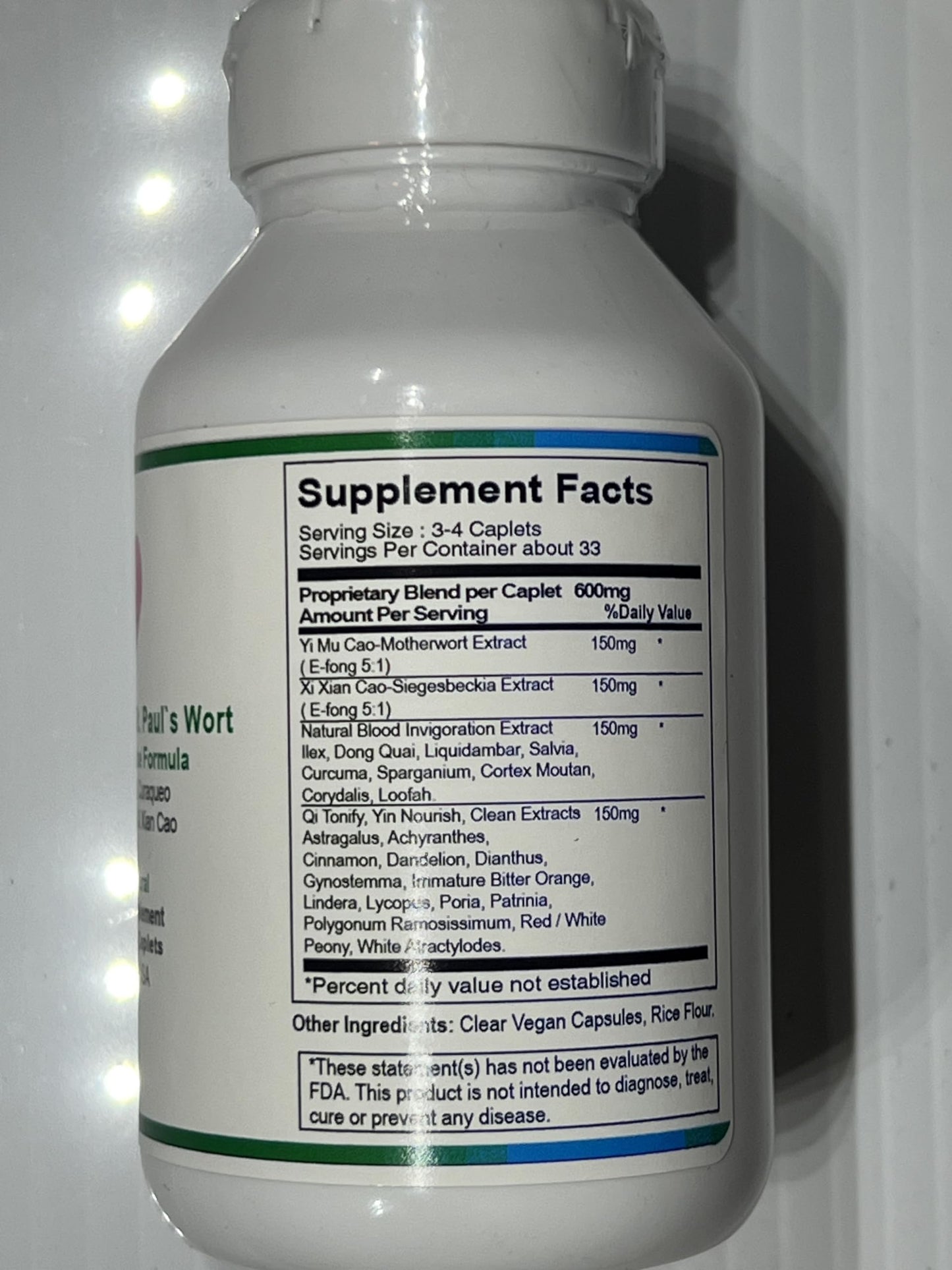 Generic Motherwort Herb & St. Paul`s Wort, Xi Xian Cao & Yi Mu Cao Fallopian Tube Formula Caplets 100
