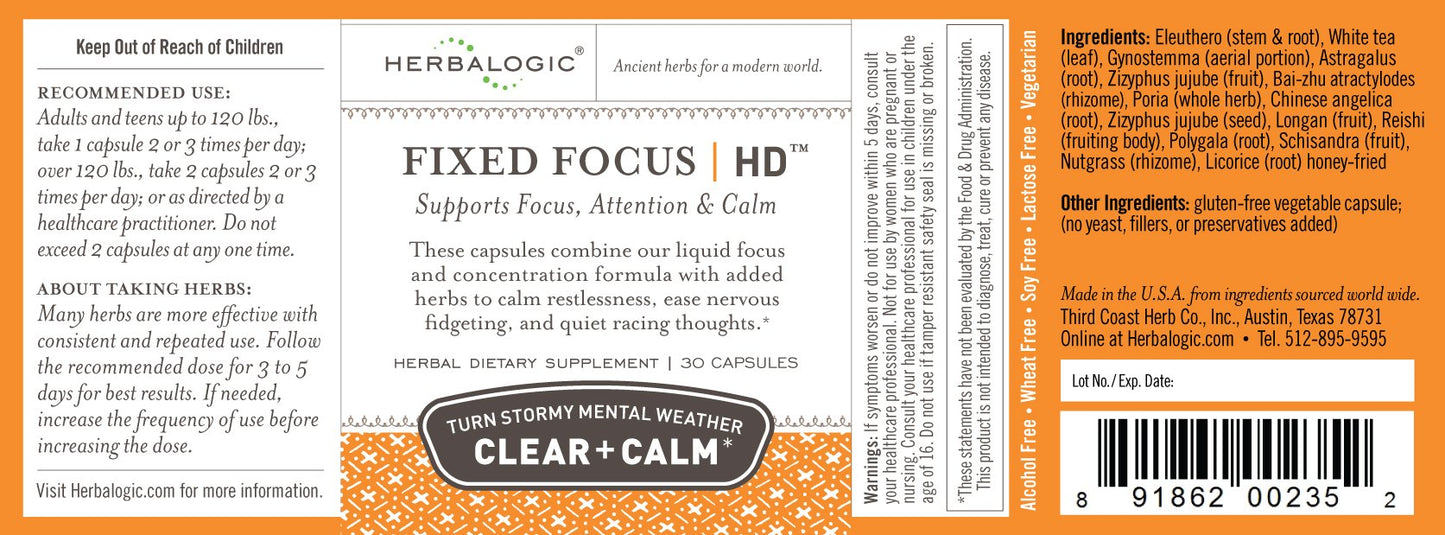 Herbalogic Fixed Focus HD Herb Capsules 30 Count