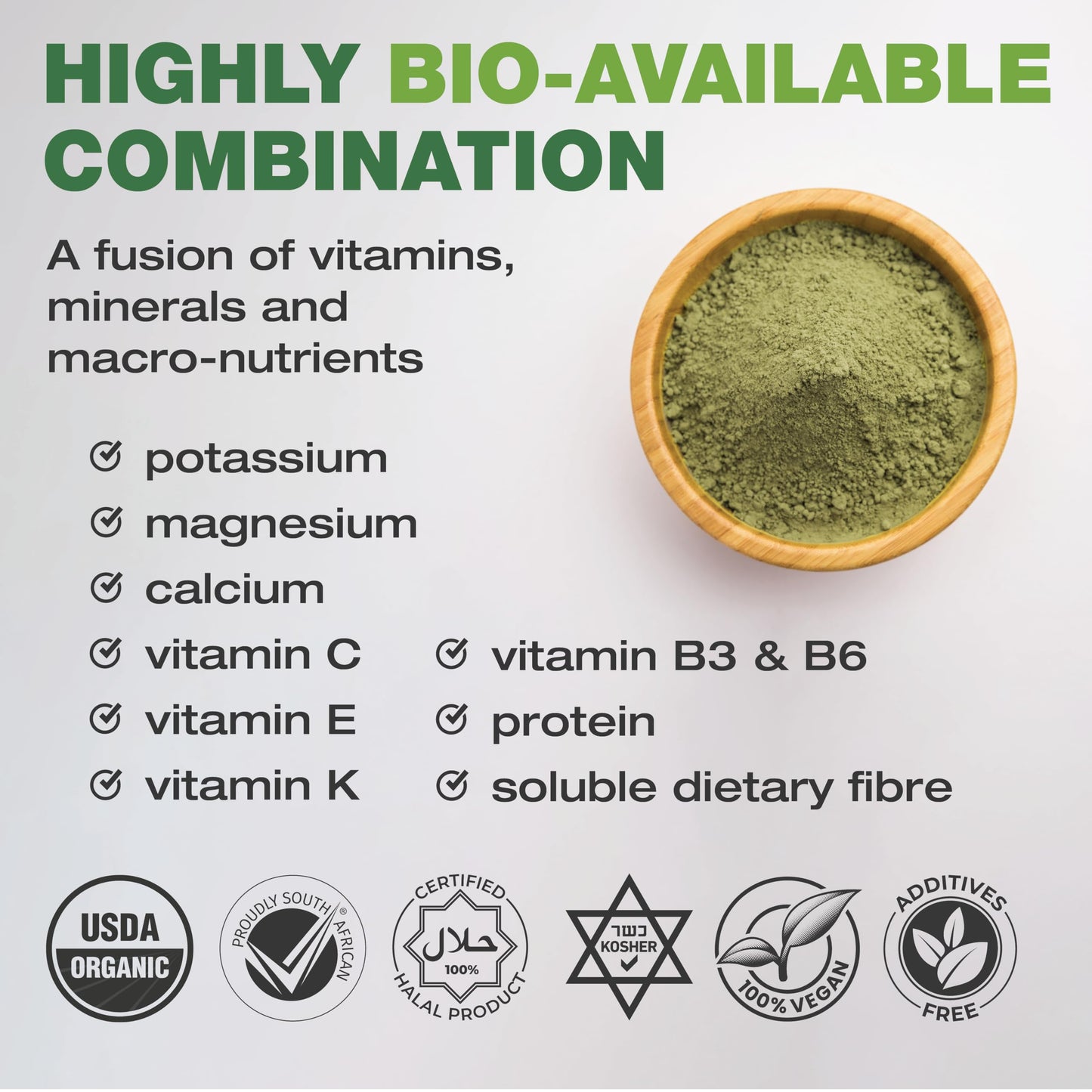 Baoactive Baobab Moringa Powder Superblend Capsules 120 Count