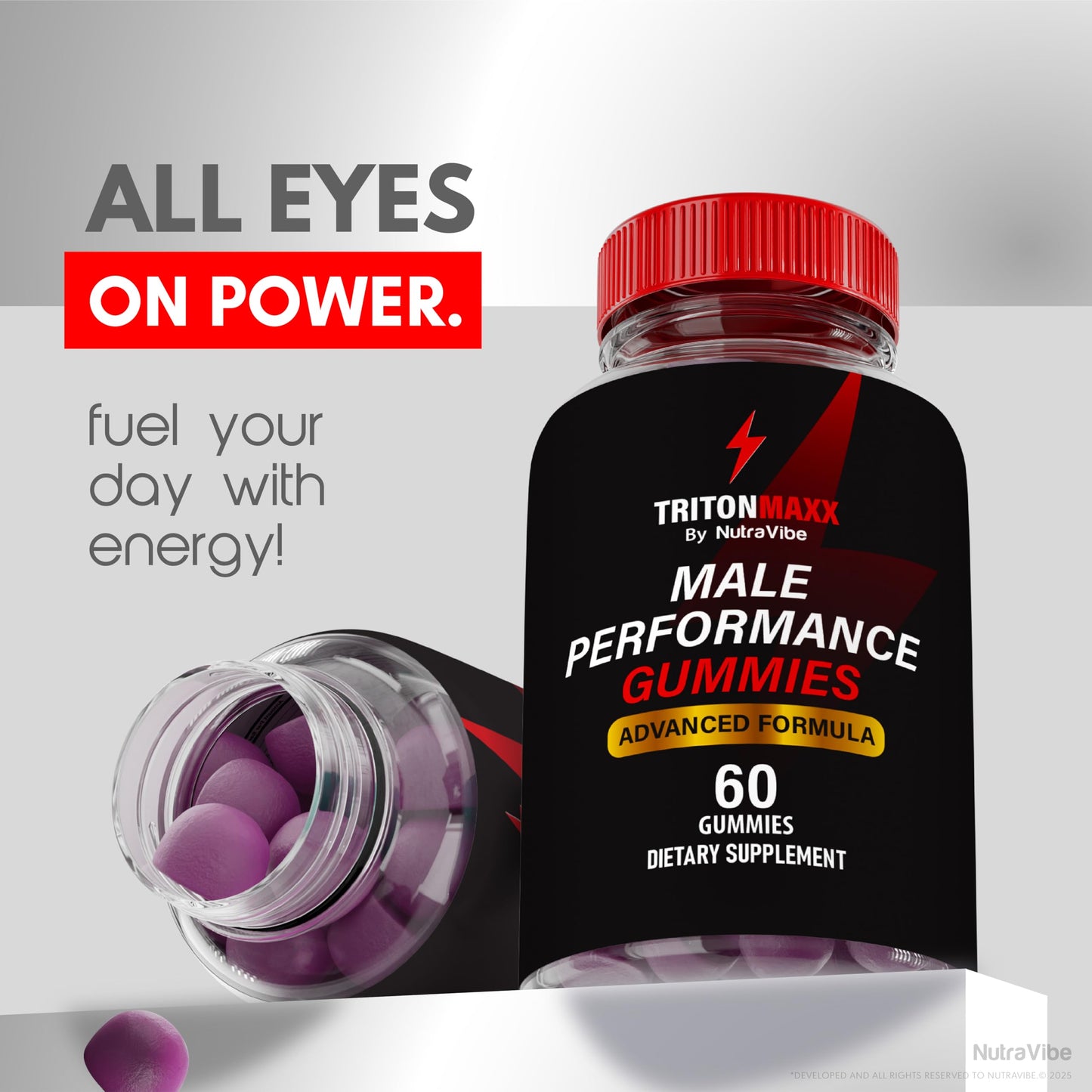 NutraVibe Triton Maxx Gummies for Men, 60 Gummies
