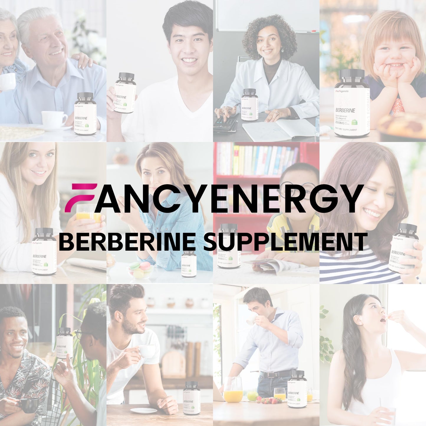 FANCYENERGY Berberine HCl Supplement with Ceylon Cinnamon & Citrus Bergamot 120 Capsules