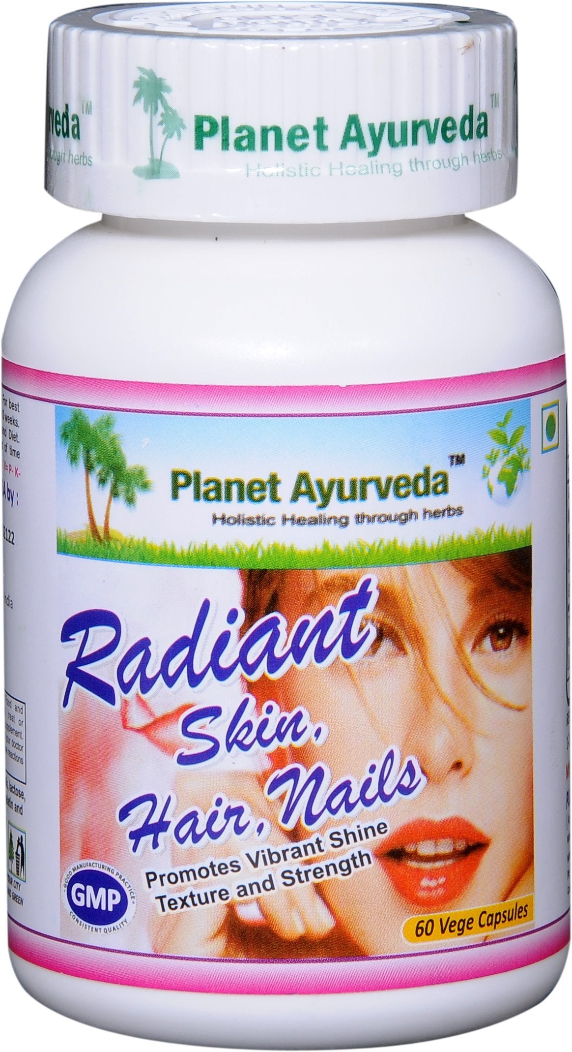 Planet Ayurveda Radiant Hair Skin Nails Veg Capsules, 2 Bottles