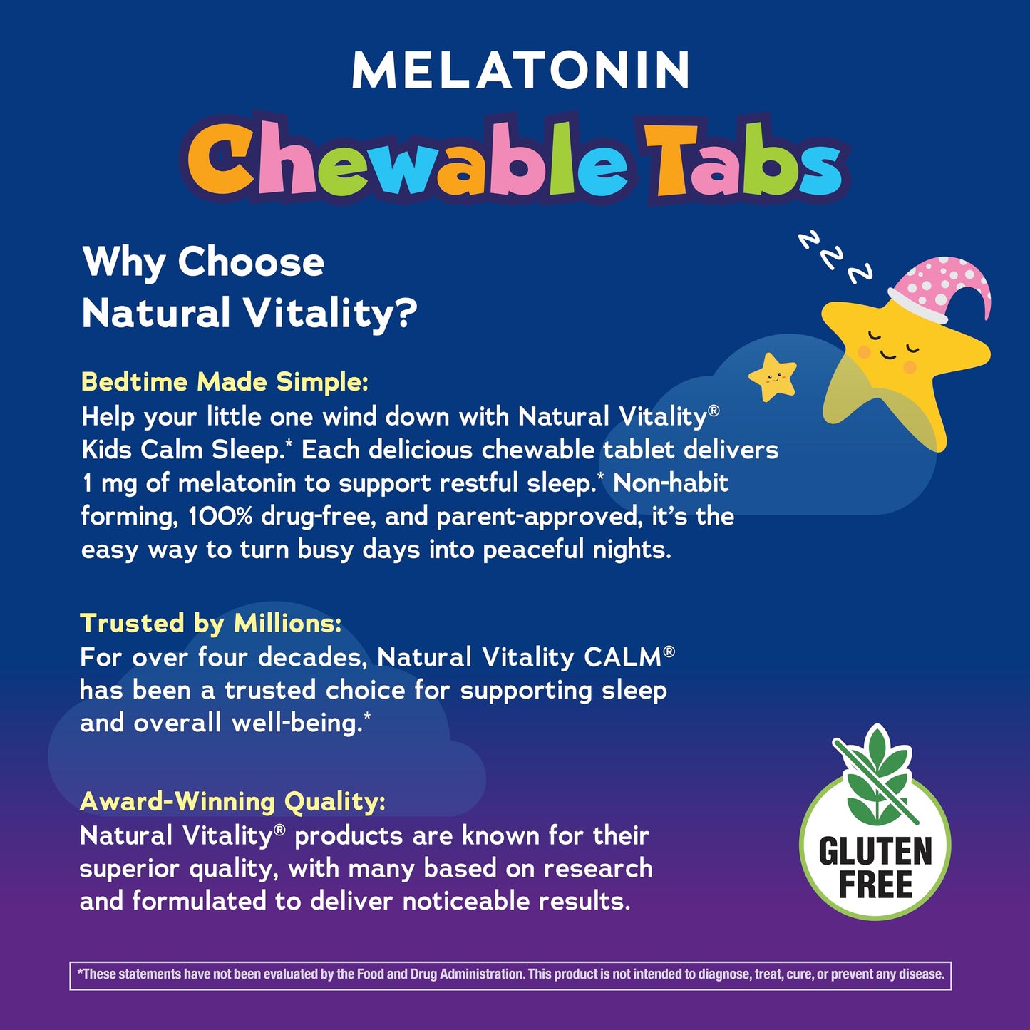 Natural Vitality Kids Calm Sleep Melatonin Tablet 60 Count