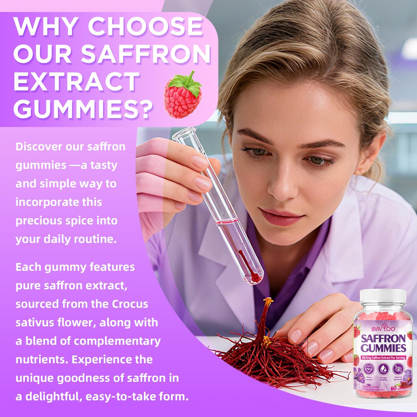 BVIVLOO Saffron Gummies 2-pack