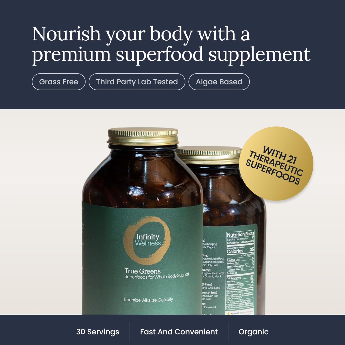 Infinity Greens Superfood Capsules, 480 Capsules