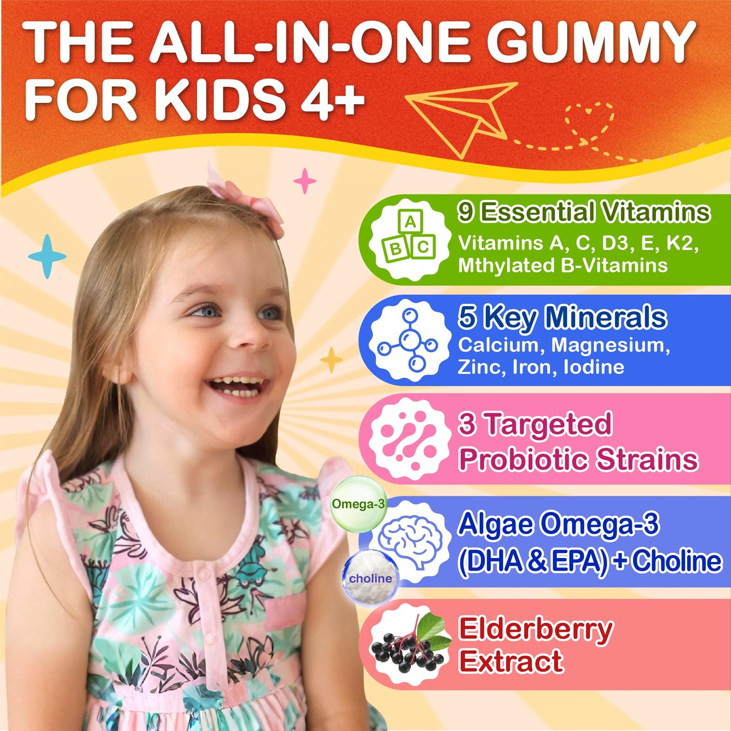Veyttisy Sugar Free Kids Multivitamin Gummies, 120 Gummies