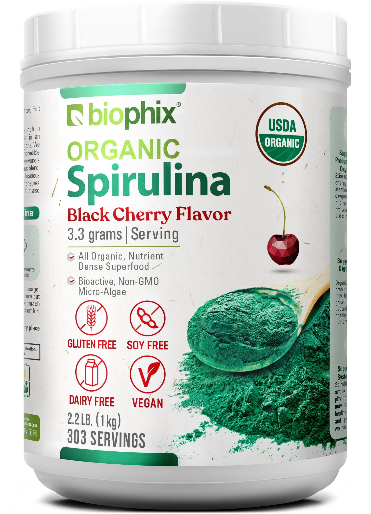 biophix Organic Spirulina Powder 2.2 lb
