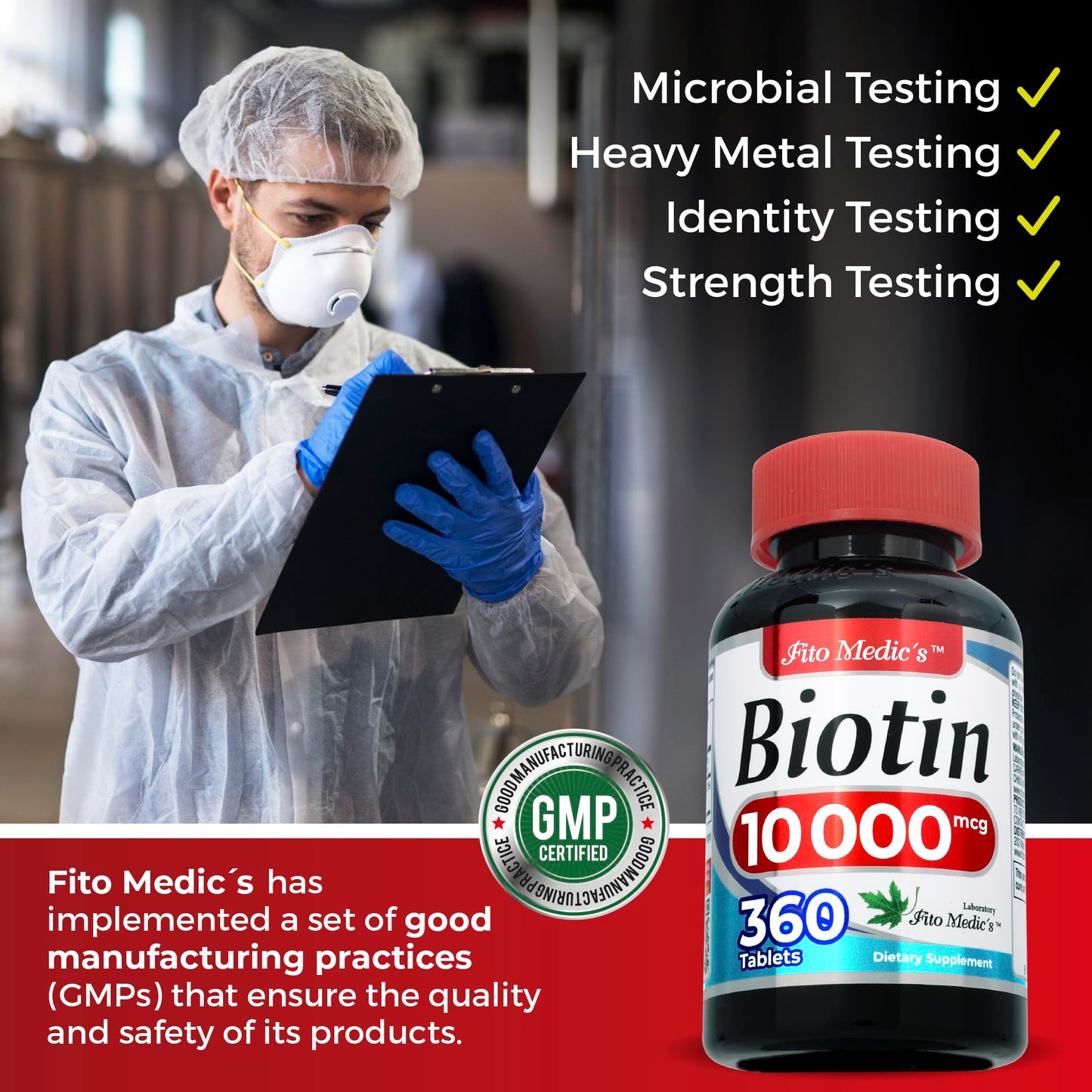 FITO MEDIC'S Biotin Supplement Tablet, 360 Count