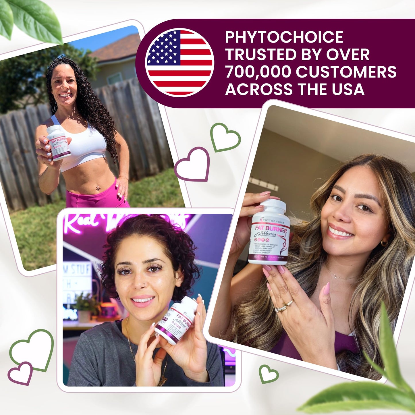 PHYTOCHOICE Fat Burner for Women with Raspberry Ketones, Green Tea & African Mango – Best Diet Pills that Work Fast for Women, All-Natural Weight Loss Supplements Supports Metabolism & Belly Fat Burn, 60 Capsules