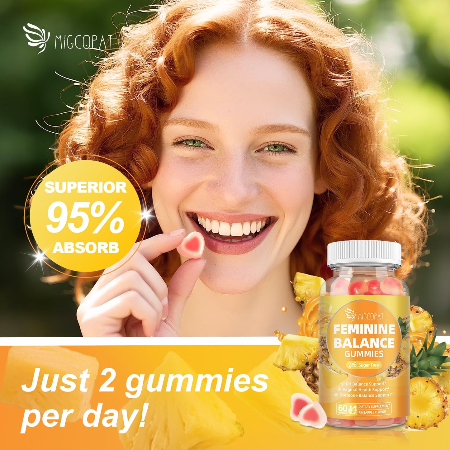 Migcopat Premium Feminine Balance Gummies, 120 Gummies