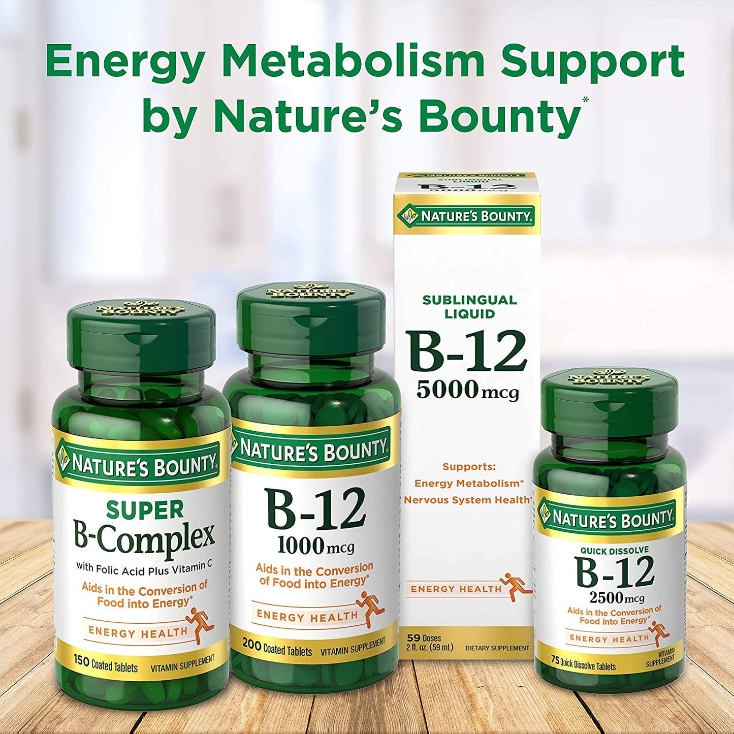Nature's Bounty Vitamin B-12 1000 mcg Tablets, 900 Count