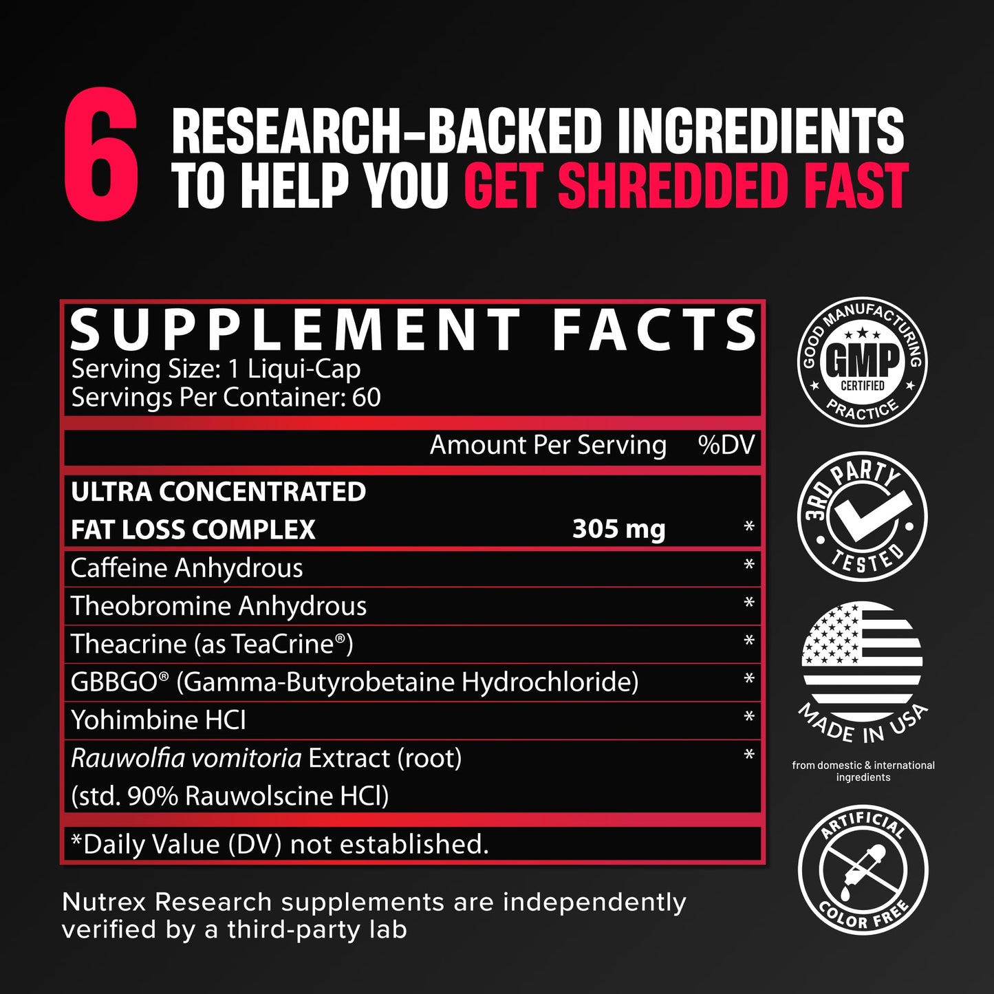Nutrex Research Lipo-6 Black Ultra Concentrate Capsule, 60 Count