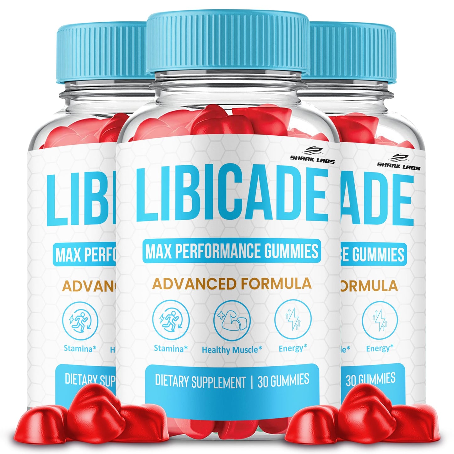 Shark Labs Libicade Gummies, Maximum Strength All-Natural Vitamin Gummies, 30 Count