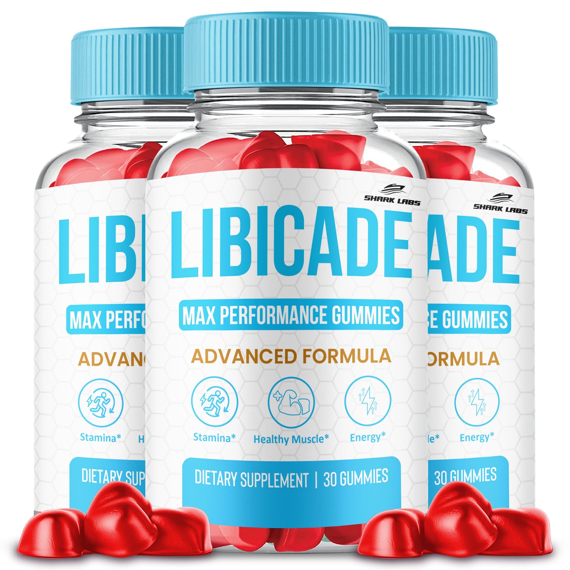 Shark Labs Libicade Gummies, Maximum Strength All-Natural Vitamin Gummies, 30 Count