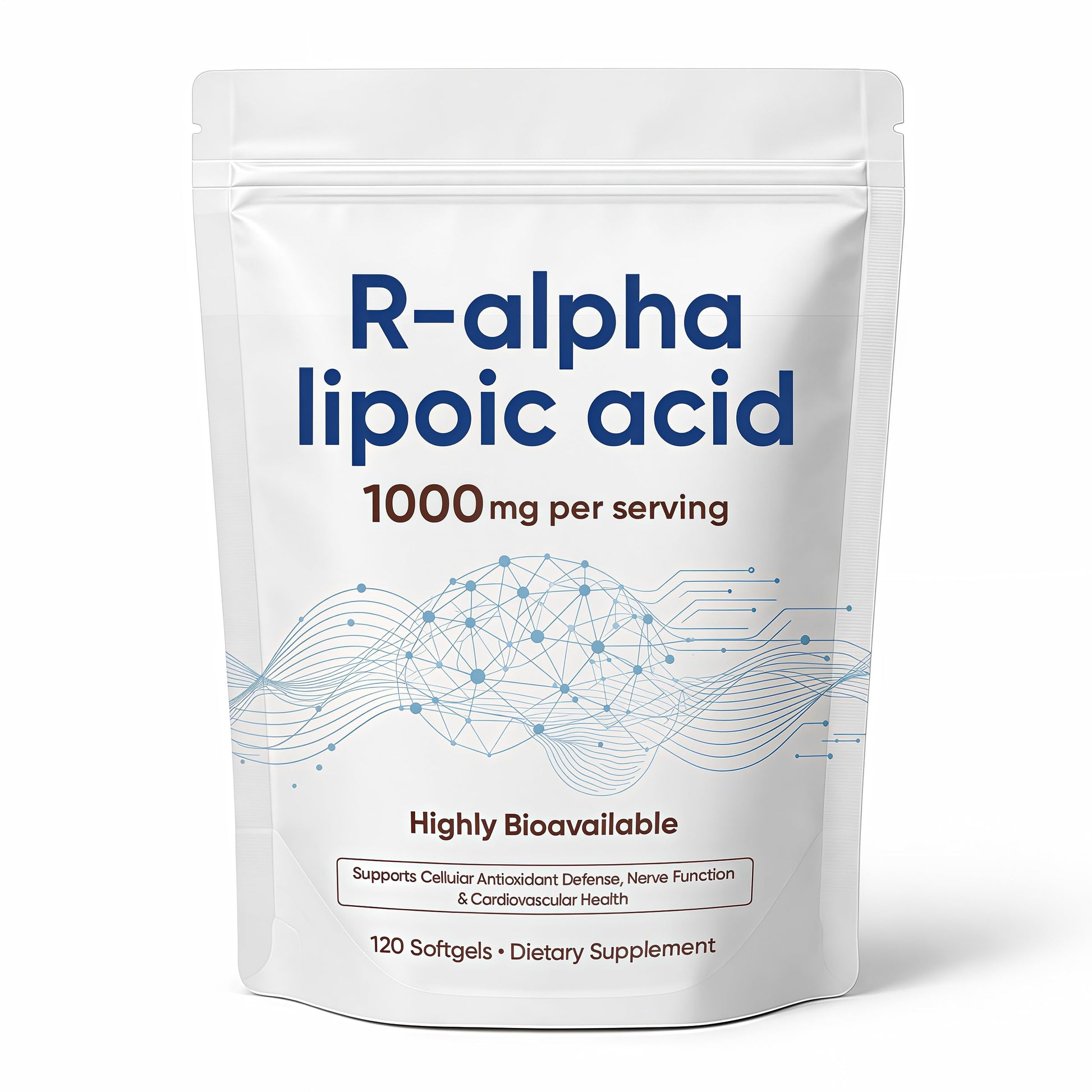 MKSUVGQ Alpha Lipoic Acid 1000mg with Coconut Oil Softgels, 120 Count