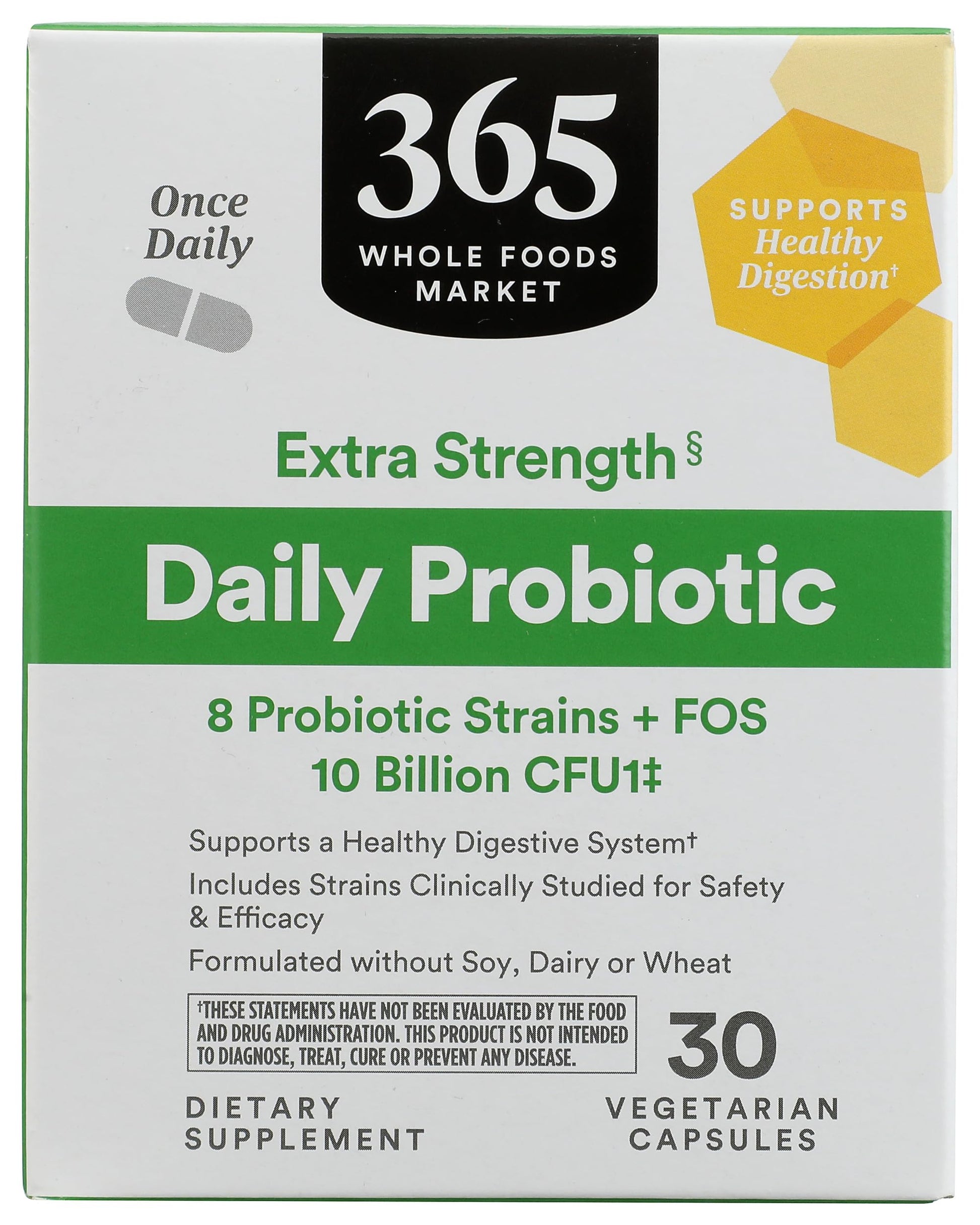 365 by Whole Foods Market Extra Strength Daily Probiotic 10 Billion CFU Capsule 30
