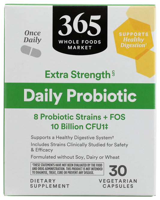 365 by Whole Foods Market Extra Strength Daily Probiotic 10 Billion CFU Capsule 30