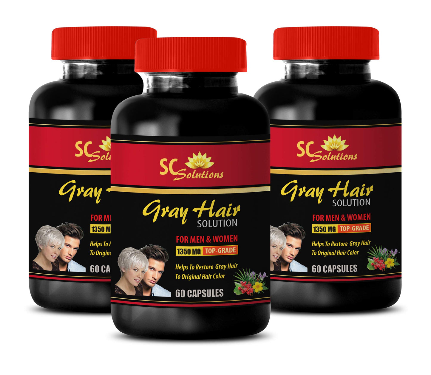 Skin Care Solutions Energy Pills - Anti-Gray Hair Solution 180 Capsules