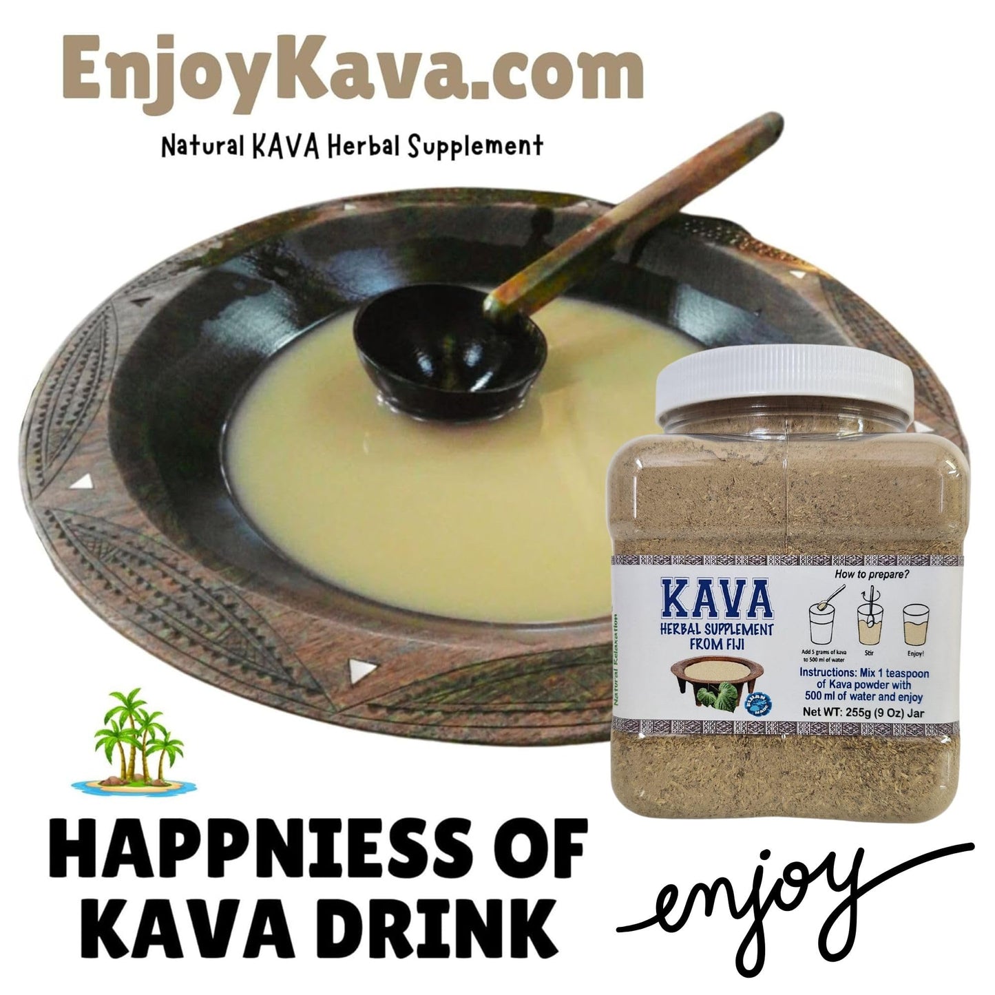 Enjoy Kava Noble KAVA Herbal Supplement Powder 1 Pack