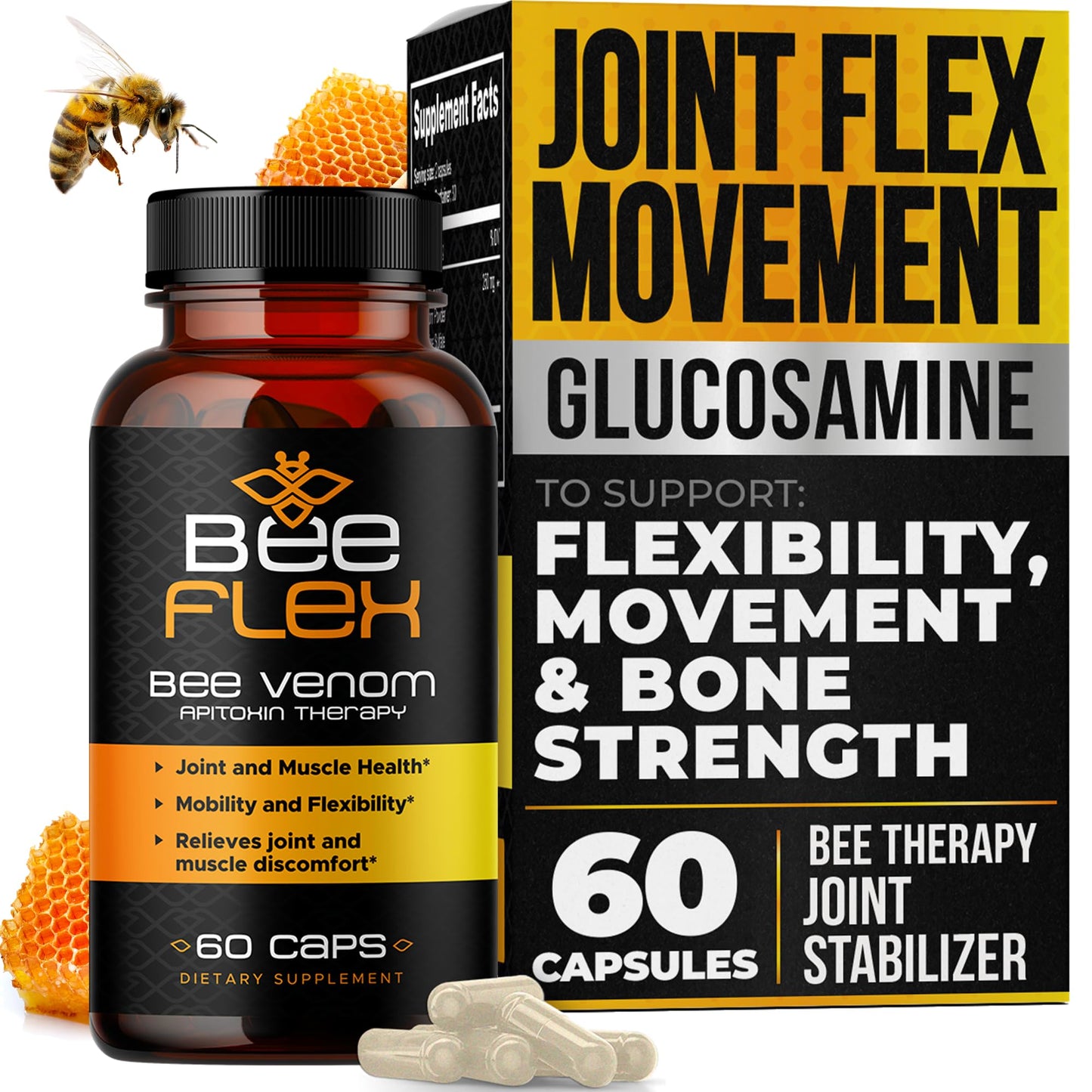 AURA VITAMINS Bee Flex Joint Support Supplements 60 Capsules