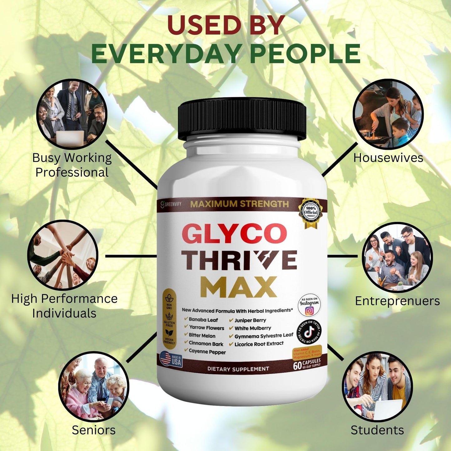 GREENVIFY Glyco Thrive Max Capsules, 60 Capsules