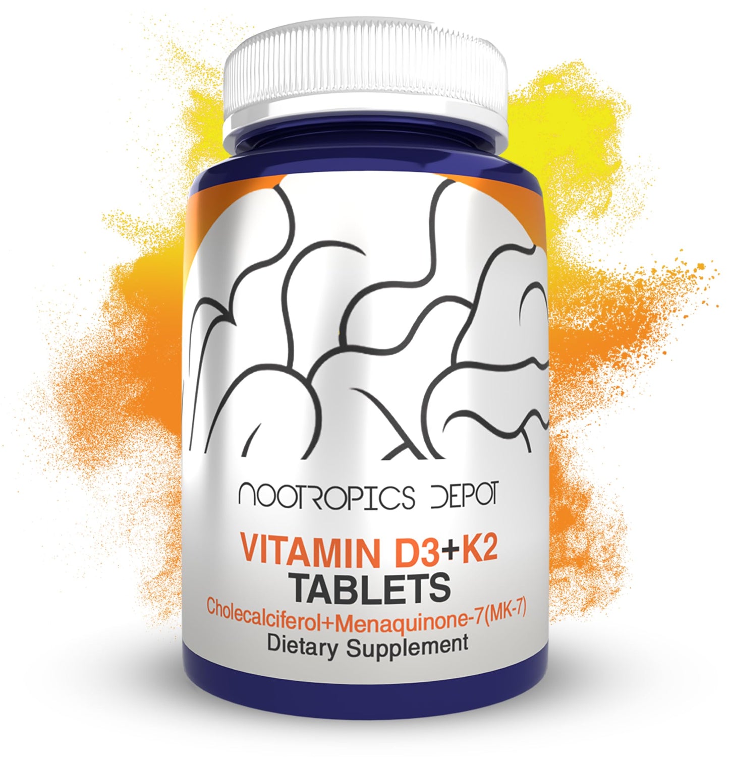 Nootropics Depot Vitamin D3 + K2 with Vitamin C Tablets 365 Tablets