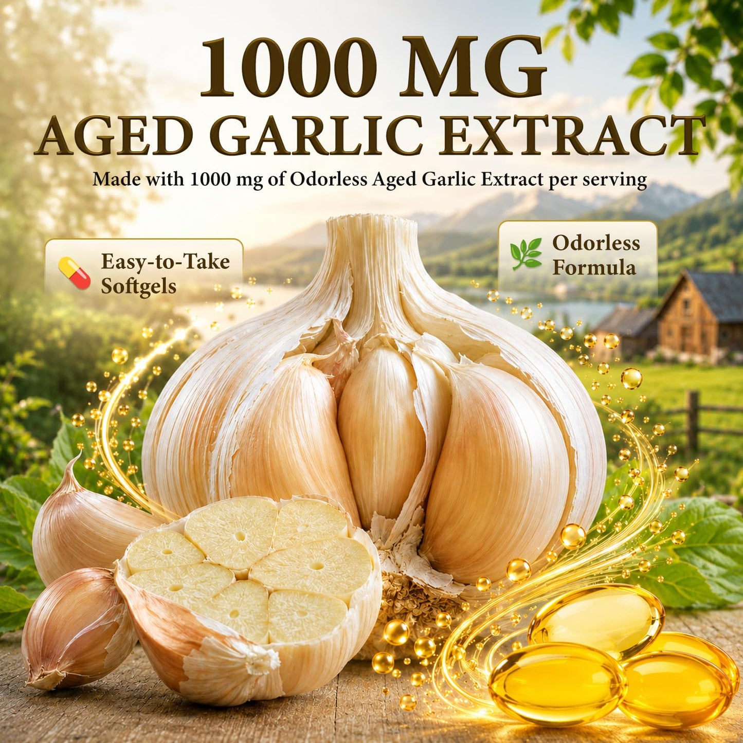 duwhot Odorless Aged Garlic Extract Softgels, 180 Count