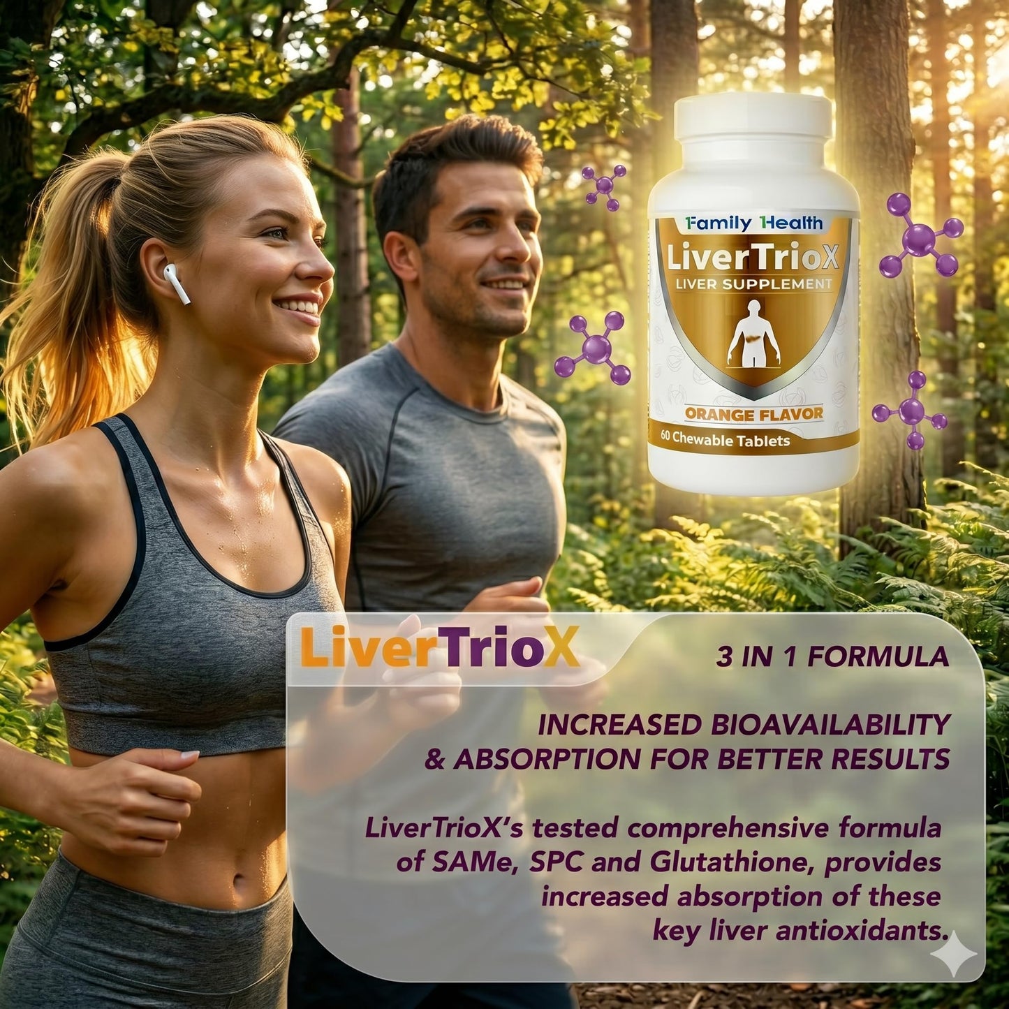 LiverTrio+ Comprehensive Antioxidant Liver Supplement Chewable Tablet, 60 Tablets