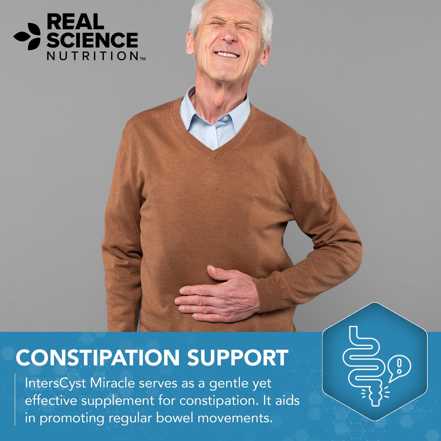 Real Science Nutrition IntersCyst Miracle Bladder & Urinary Wellness Supplement with Vitamins C, D, K & B12 Plus Nitric Oxide Support Urinary Tract, Digestive Balance & Cellular Health, 60 Capsules