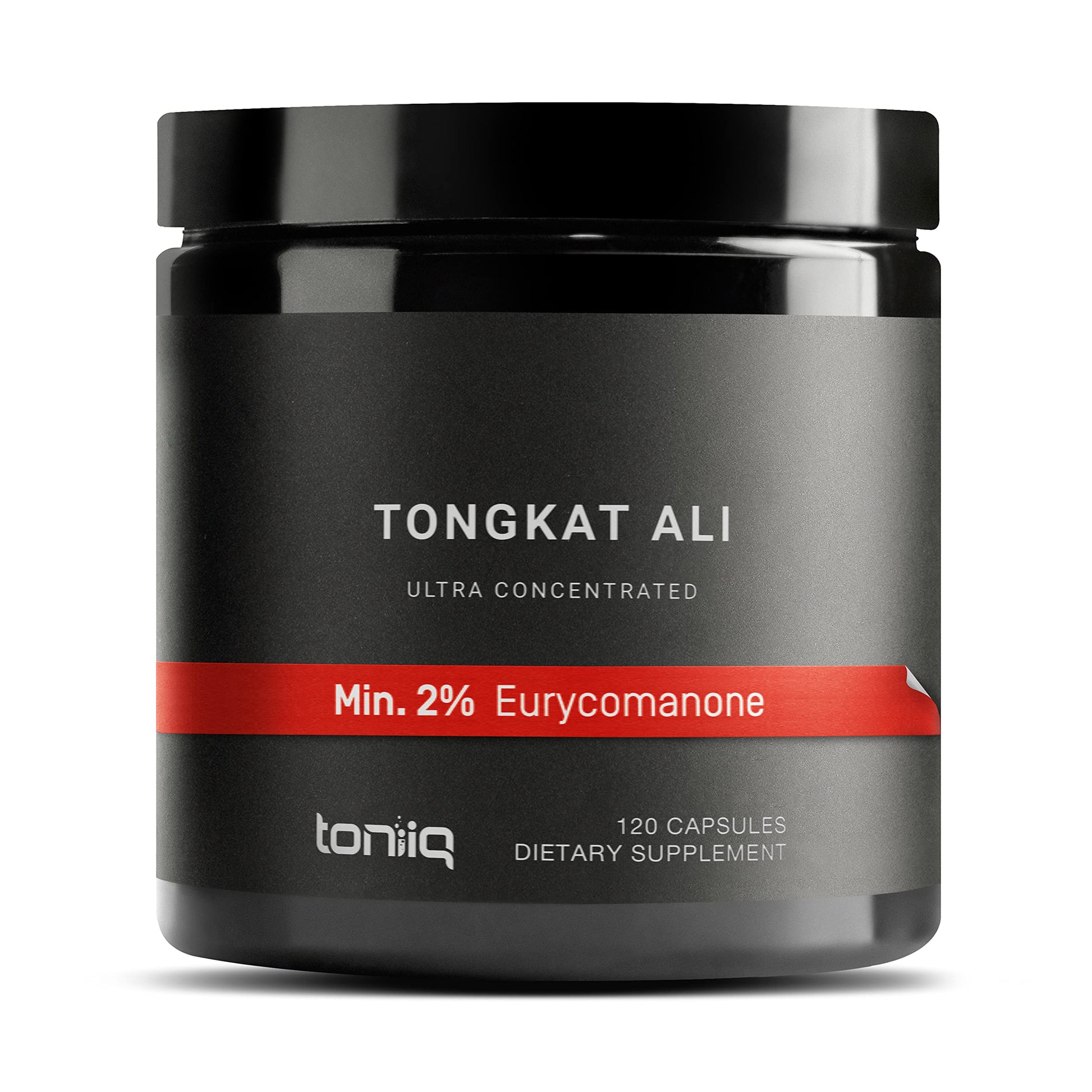 Toniiq Tongkat Ali Ultra High Potency 200:1 Extract with 2% Eurycomanone Longjack Root, 120 Capsules