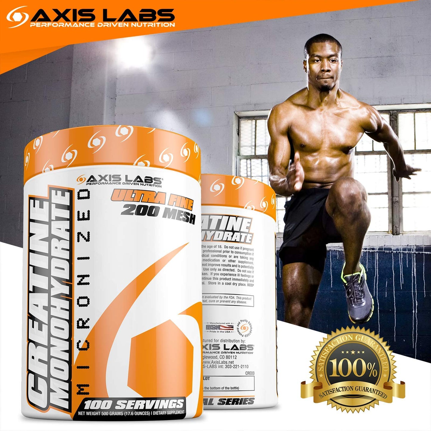 Axis Labs Micronized Creatine Monohydrate Powder 17.637 oz