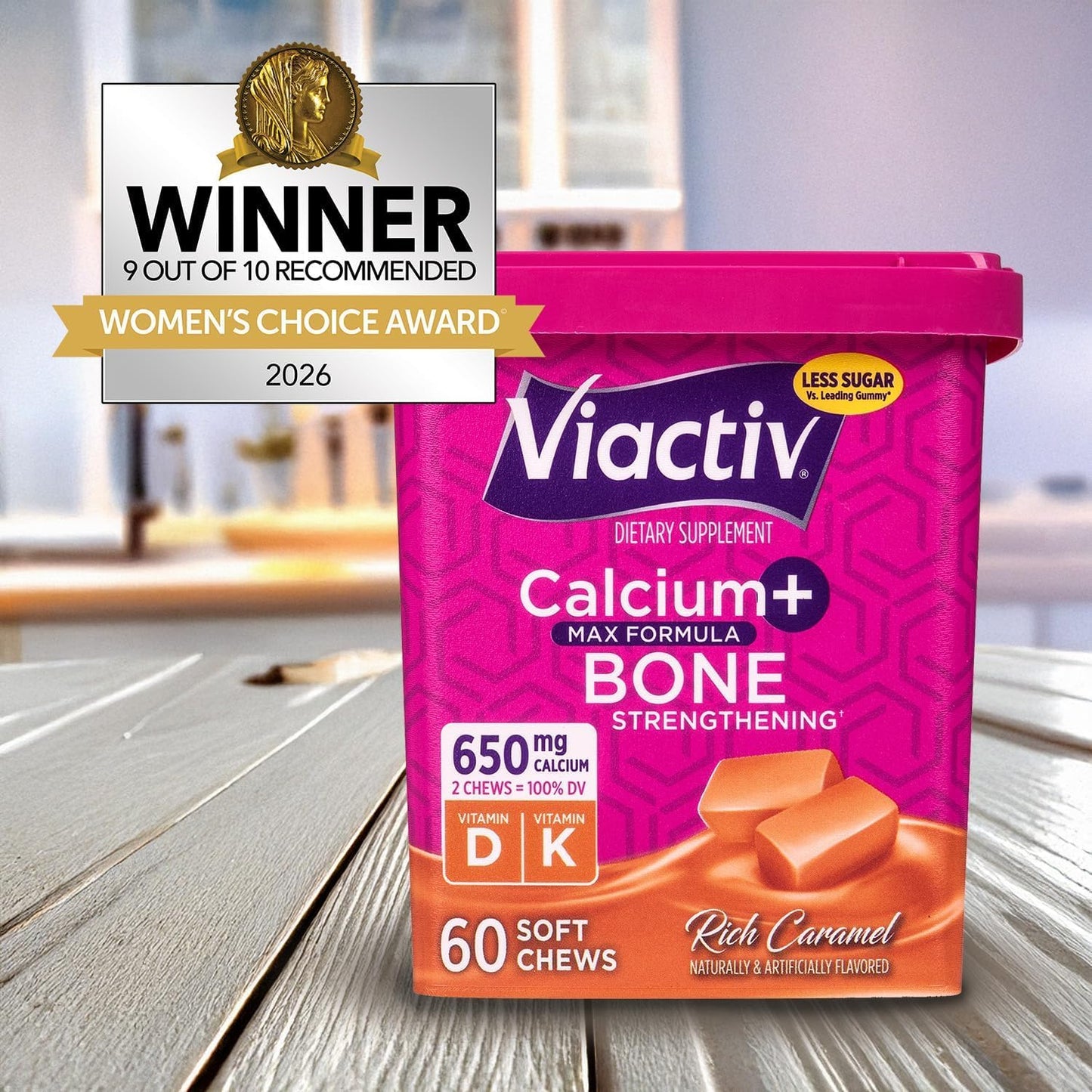 Viactiv Calcium + Vitamin D Supplement Soft Chews for Women & Men 60 Count