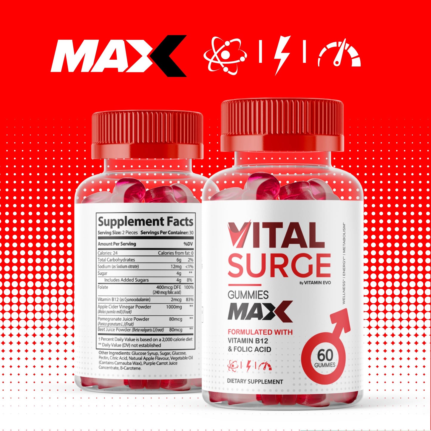 Vitamin Evo Vital Surge MAX Gummies 180 Gummies