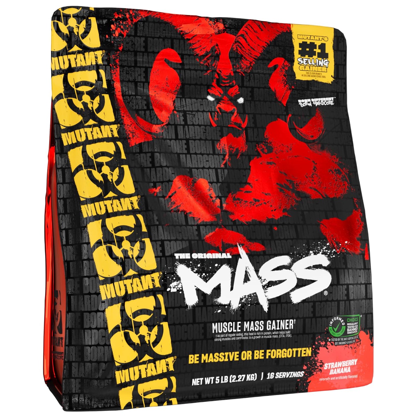 Mutant Mass Weight Gainer Protein Powder Strawberry Banana, 80 Servings, 5 lb