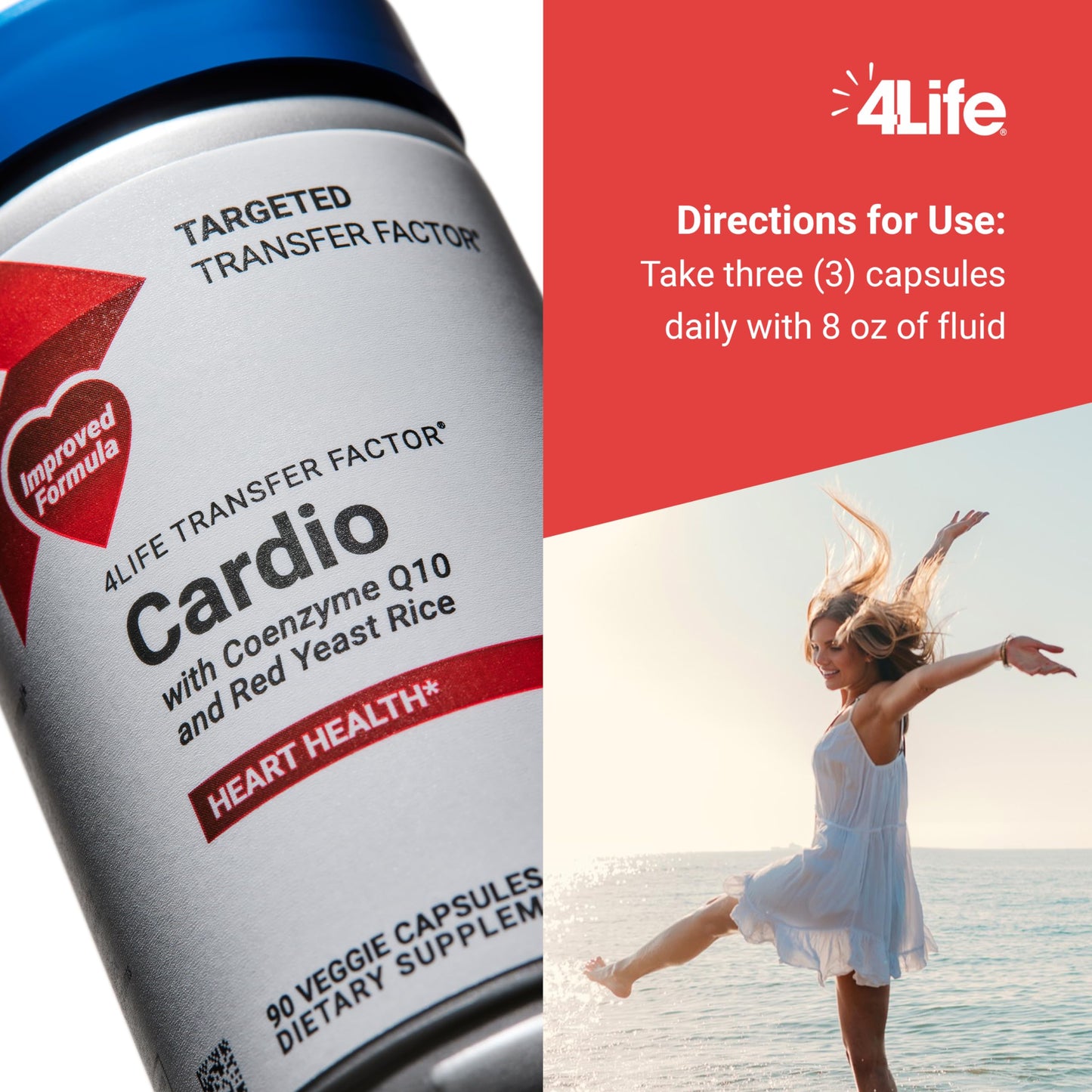 4Life Transfer Factor Cardio Heart Support with CoQ10 Garlic 90 Capsules