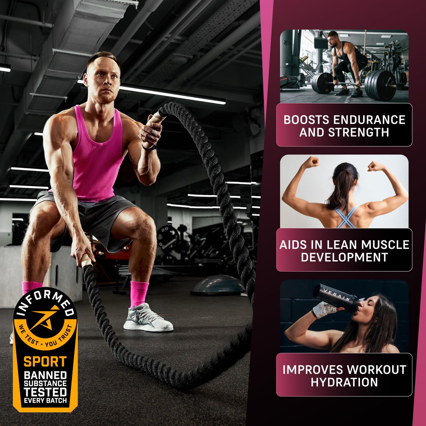 VEGAIN PRO-SURGE Clear Protein + Electrolytes - Summerberry Lemonade - Plant-Based Protein Isolate Powder 16