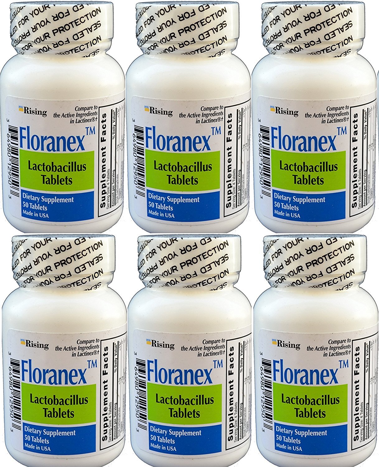 Rising Floranex Probiotic for Colon Health Generic for Lactinex 50 Tablets